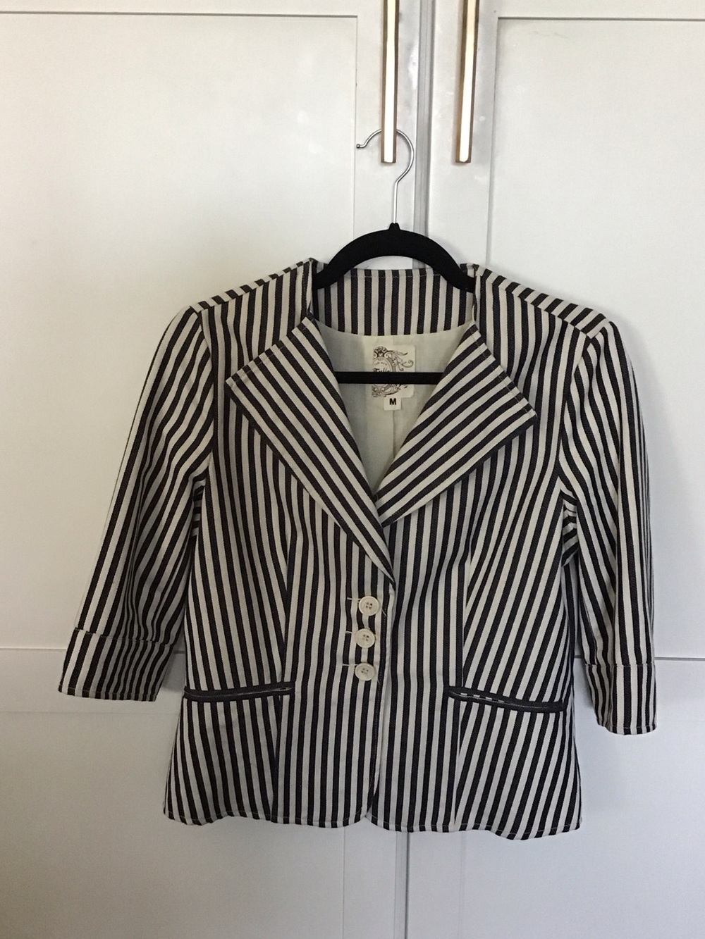 Tulle Black and White Striped Blazer
